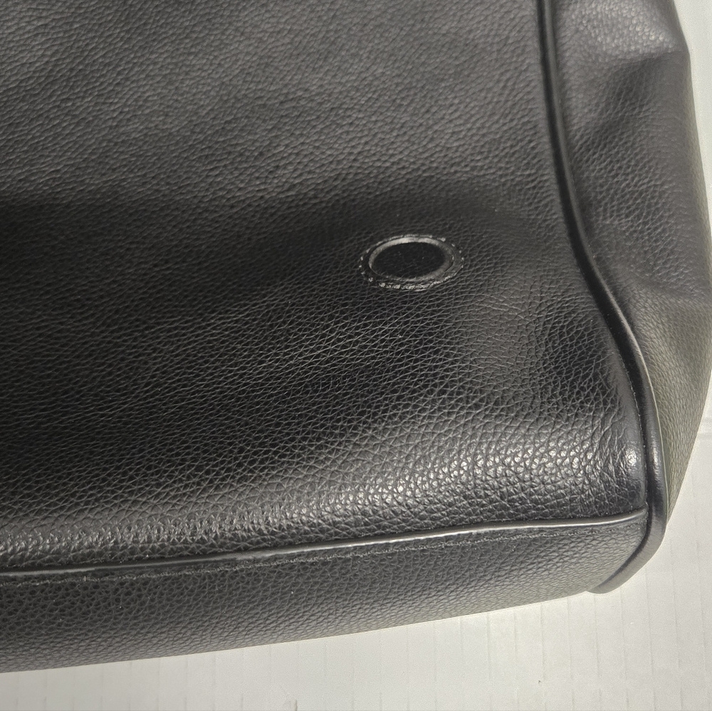 COACH Houston Map Bag Messenger Front Flap Black Pebbled‎ Leather Crossbody Bag - Picture 8 of 14